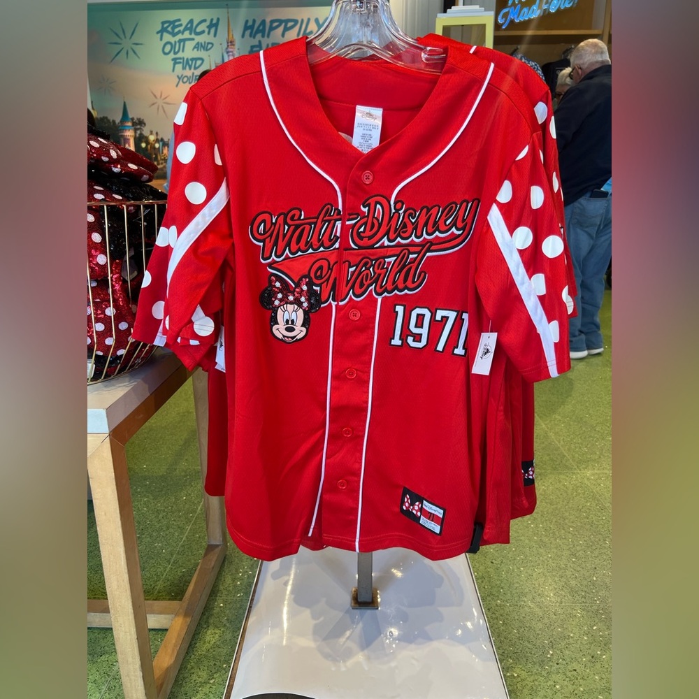 Walt Disney World Parks WDW Minnie Mouse Baseball Jersey Adult NEW